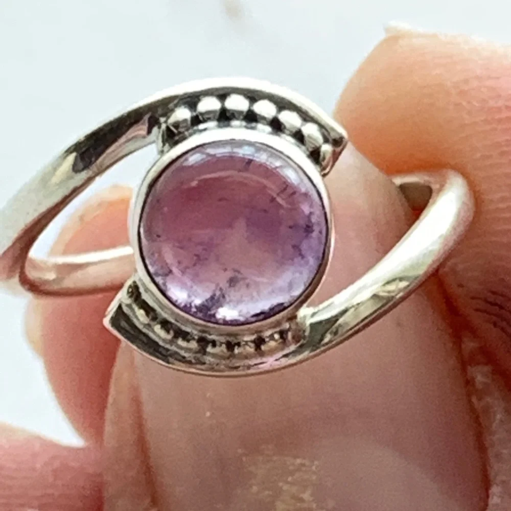 Natural Amethyst 925 Silver ring